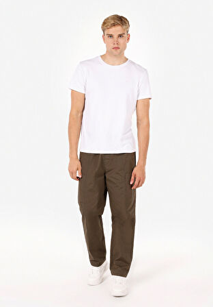 Relaxed Fit Orta Bel Geniş Paça Erkek Yeşil  Pantolon Cl1071446