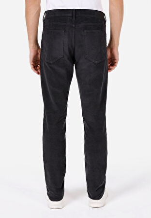 Regular Fit Orta Bel Düz Paça Erkek Gri  Pantolon