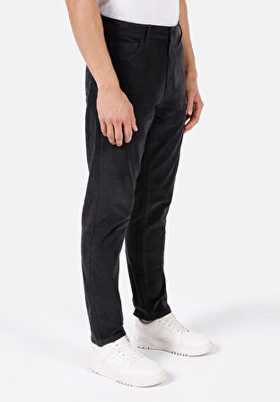 Regular Fit Orta Bel Düz Paça Erkek Gri  Pantolon