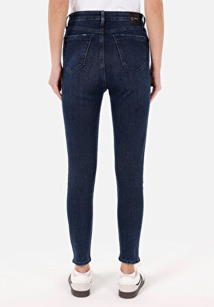 Skinny Fit Kadın Pamuk İndigo Jean Pantolon