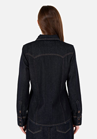 Mavi Kadın Gömlek U.kol