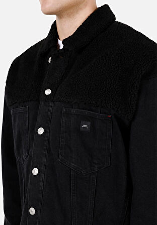 Oversize Fit Düğmeli Astarsız  Erkek Mavi Ceket