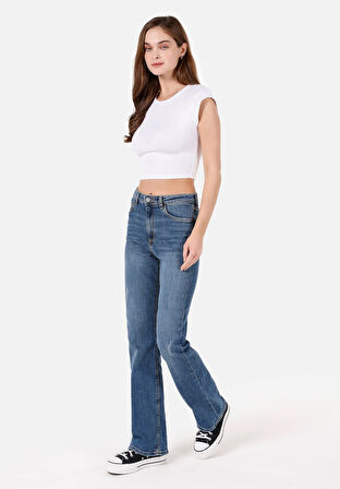 Regular Fit   Kadın İndigo Jean Pantolon