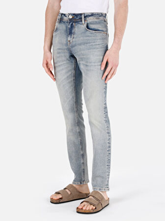 044 Karl Normal Kesim Düşük Bel Düz Paça Mavi Erkek Jean Pantolon