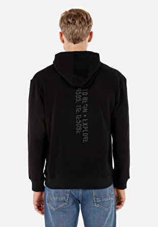 Comfort Fit   Erkek Siyah Sweatshirt