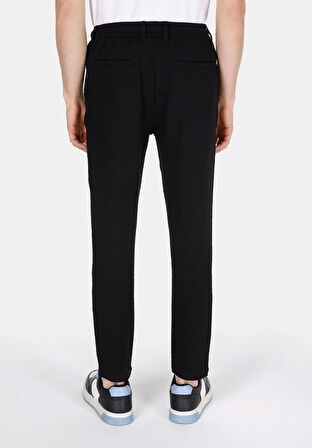 Slim Fit Orta Bel Uzun Paça Erkek Siyah  Pantolon