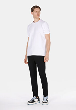 Slim Fit Orta Bel Uzun Paça Erkek Siyah  Pantolon