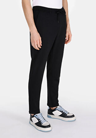 Slim Fit Orta Bel Uzun Paça Erkek Siyah  Pantolon