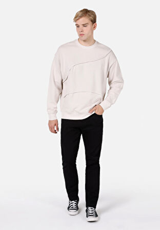 Oversize Fit   Erkek Taş Sweatshirt Cl1072049