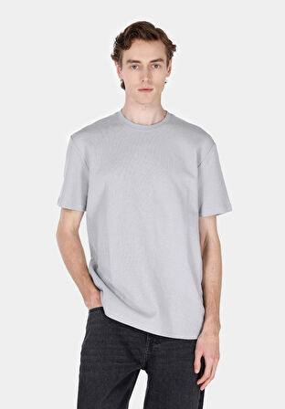 Comfort Fit Yuvarlak Yaka Düz Erkek Mavi Kısa Kol Tişört Cl1072066