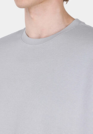 Comfort Fit Yuvarlak Yaka Düz Erkek Mavi Kısa Kol Tişört Cl1072066