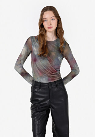 Çok Renkli Kadın Tshirt U.kol