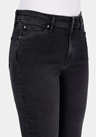 759 Lara Skinny Fit Orta Bel Dar Paça Kadın Siyah Jean Pantolon Cl1072250