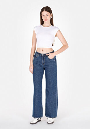 Regular Fit   Kadın İndigo Jean Pantolon