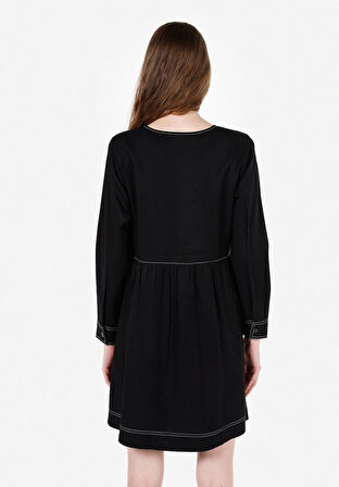 Regular Fit  Kadın Siyah  Elbise