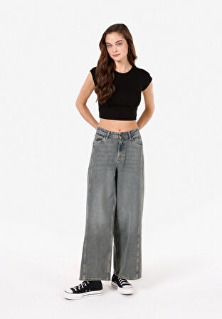 Regular Fit   Kadın İndigo Jean Pantolon