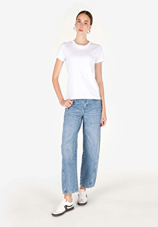 Balloon Fit   Kadın İndigo Jean Pantolon