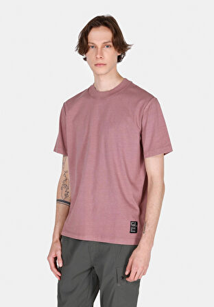 Comfort Fit Yuvarlak Yaka Düz Erkek Pembe Kısa Kol Tişört Cl1072858