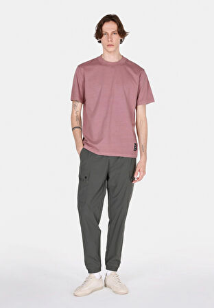 Comfort Fit Yuvarlak Yaka Düz Erkek Pembe Kısa Kol Tişört Cl1072858