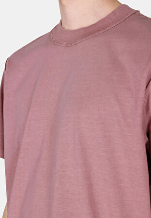 Comfort Fit Yuvarlak Yaka Düz Erkek Pembe Kısa Kol Tişört Cl1072858