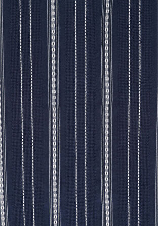 Regular Fit Shirt Neck Çizgili Erkek Lacivert Kısa Kol Gömlek