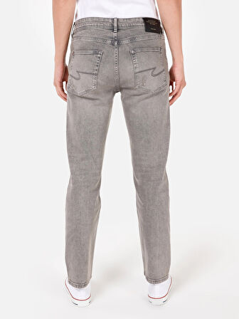 042 John Slim Straight Fit Jean Gri Erkek Pantolon
