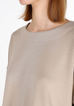 Comfort Fit   Kadın Bej Kısa Kol Tişört Cl1073031