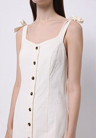 Slim Fit  Kadın Beyaz  Elbise