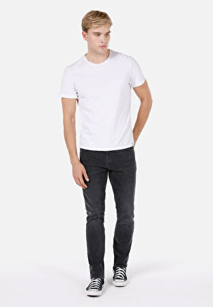 044 Karl Straight Fit Düşük Bel Düz Paça Erkek Siyah Jean Pantolon