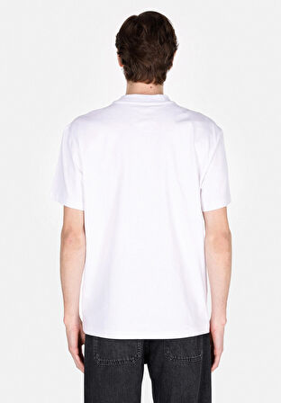 Comfort Fit Yuvarlak Yaka Düz Erkek Beyaz Kısa Kol Tişört Cl1073098