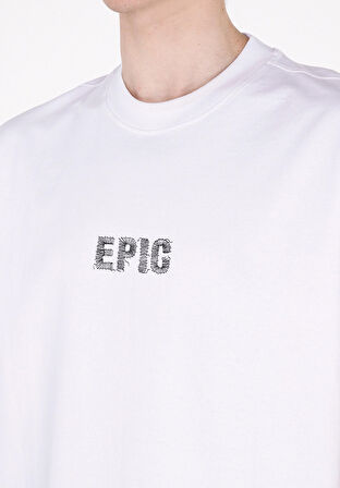 Comfort Fit Yuvarlak Yaka Düz Erkek Beyaz Kısa Kol Tişört Cl1073098