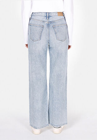 970 Berry Regular Fit Yüksel Bel Geniş Paça Kadın Mavi Jean Pantolon Cl1073220