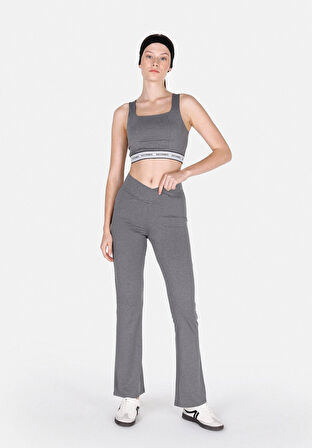 Slim Fit   Kadın Antrasit Tayt
