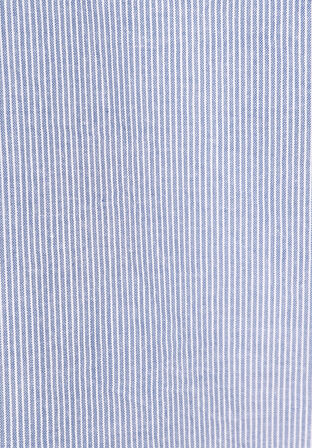 Relaxed Fit Shirt Neck Çizgili Kadın Mavi ¾ Kol Gömlek Cl1073303