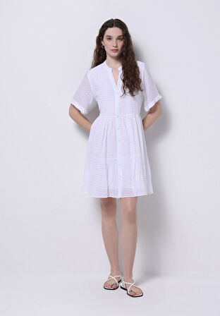 Regular Fit  Kadın Beyaz  Elbise