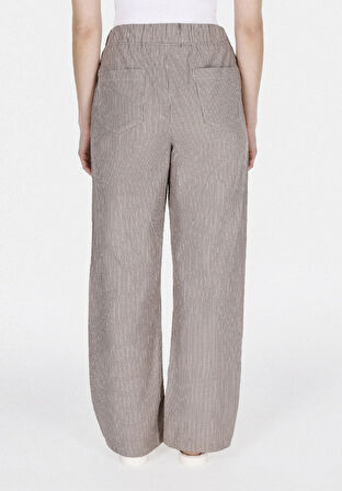 Straıght Fıt Yüksel Bel Geniş Paça Kadın Kahverengi  Pantolon