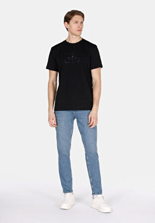 Regular Fit Orta Bel Daralan Paça Erkek Mavi Jean Pantolon