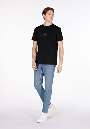 Regular Fit Orta Bel Daralan Paça Erkek Mavi Jean Pantolon
