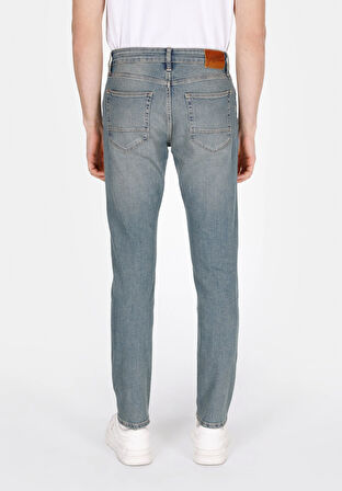 Slim Fit Düşük Bel Dar Paça Erkek İndigo Jean Pantolon