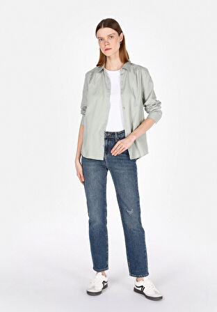 703 Carla Slim Fit Orta Bel Düz Paça Kadın Mavi Jean Pantolon Cl1073493