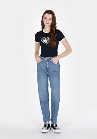 884 Lauren Straight Fit   Kadın Mavi Jean Pantolon Cl1073510