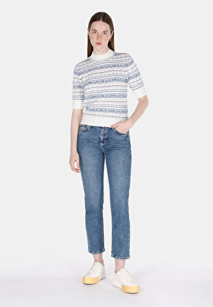 891 Maya Slim Fit Orta Bel Daralan Paça Kadın Lacivert Jean Pantolon Cl1073513