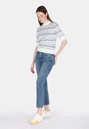 891 Maya Slim Fit Orta Bel Daralan Paça Kadın Lacivert Jean Pantolon Cl1073513