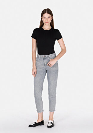 896  Marıa Mom Fit   Kadın Gri Jean Pantolon Cl1073515