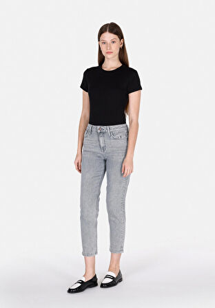 896  Marıa Mom Fit   Kadın Gri Jean Pantolon Cl1073515
