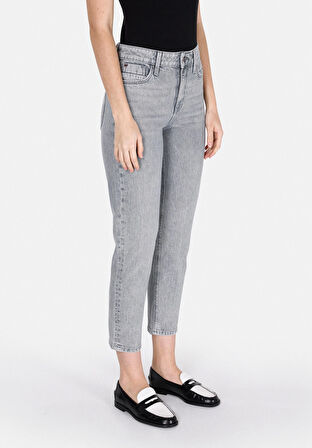 896  Marıa Mom Fit   Kadın Gri Jean Pantolon Cl1073515