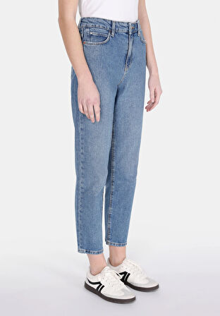 896  Marıa Mom Fit Yüksel Bel Daralan Paça Kadın Denim Jean Pantolon
