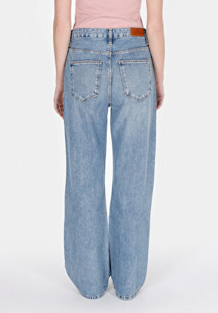 900 Larıs Straight Fit Yüksel Bel Tam Boy Paça Kadın Mavi Jean Pantolon Cl1073518