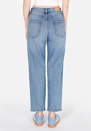 Straight Fit   Kadın İndigo Jean Pantolon