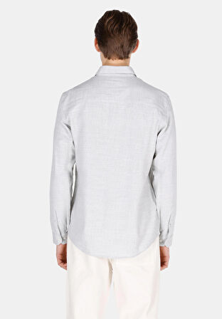 Regular Fit Shirt Neck Düz Erkek Yeşil Uzun Kol Gömlek Cl1073563